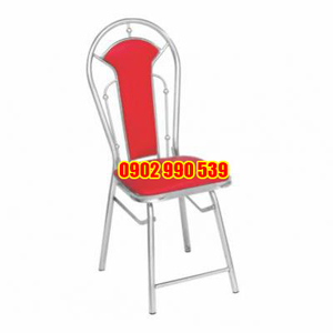 Ghế nhà hàng inox xếp mặt nệm phi 25x0.8mm