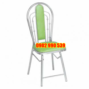 Ghế nhà hàng inox niệm simili xanh
