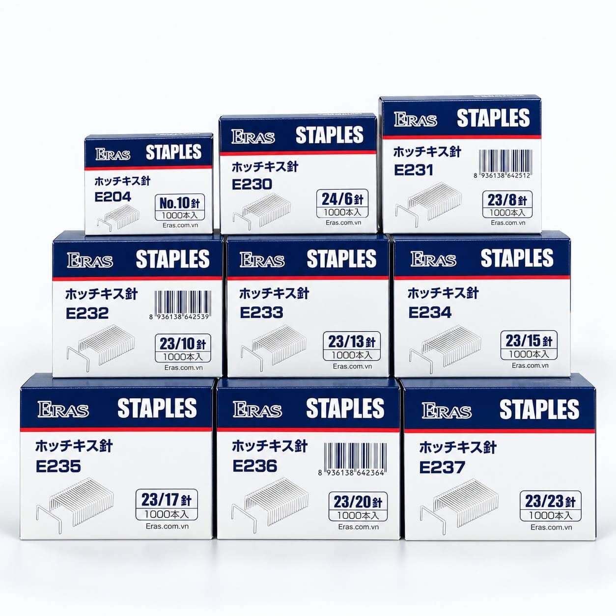 Ghim Dập ERAS Các Size – Đinh Ghim ERAS 9 Kích Cỡ