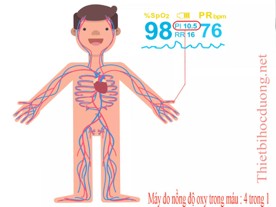 Máy đo nồng độ oxy trong máu, 4 chức năng và đo mạch, chỉ số tưới máu và tỷ lệ tần số hô hấp