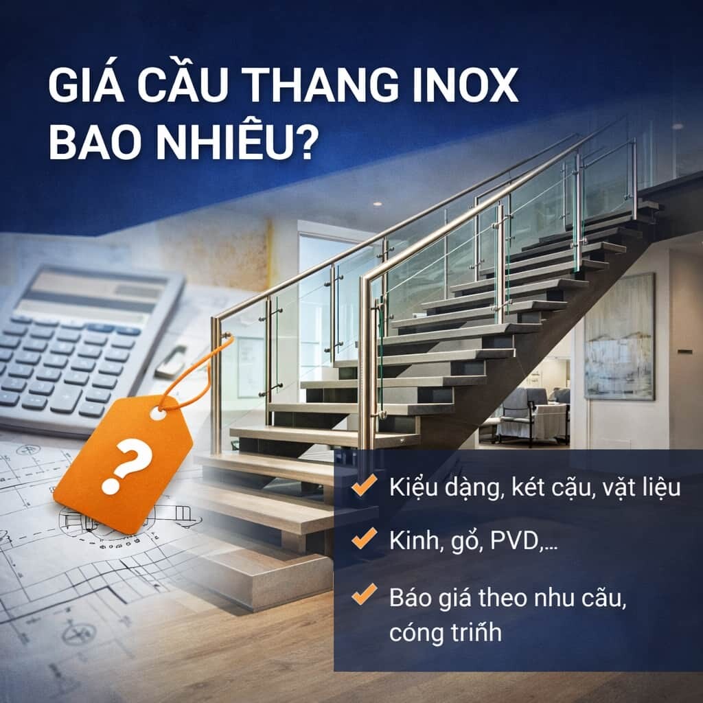 GIÁ CẦU THANG INOX BAO NHIÊU CÁC YẾU TỐ ẢNH HƯỞNG BÁO GIÁ CITYBUILDING