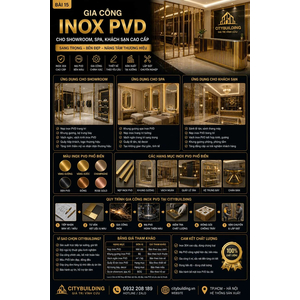 GIA CÔNG INOX PVD CHO SHOWROOM, SPA, KHÁCH SẠN CAO CẤP