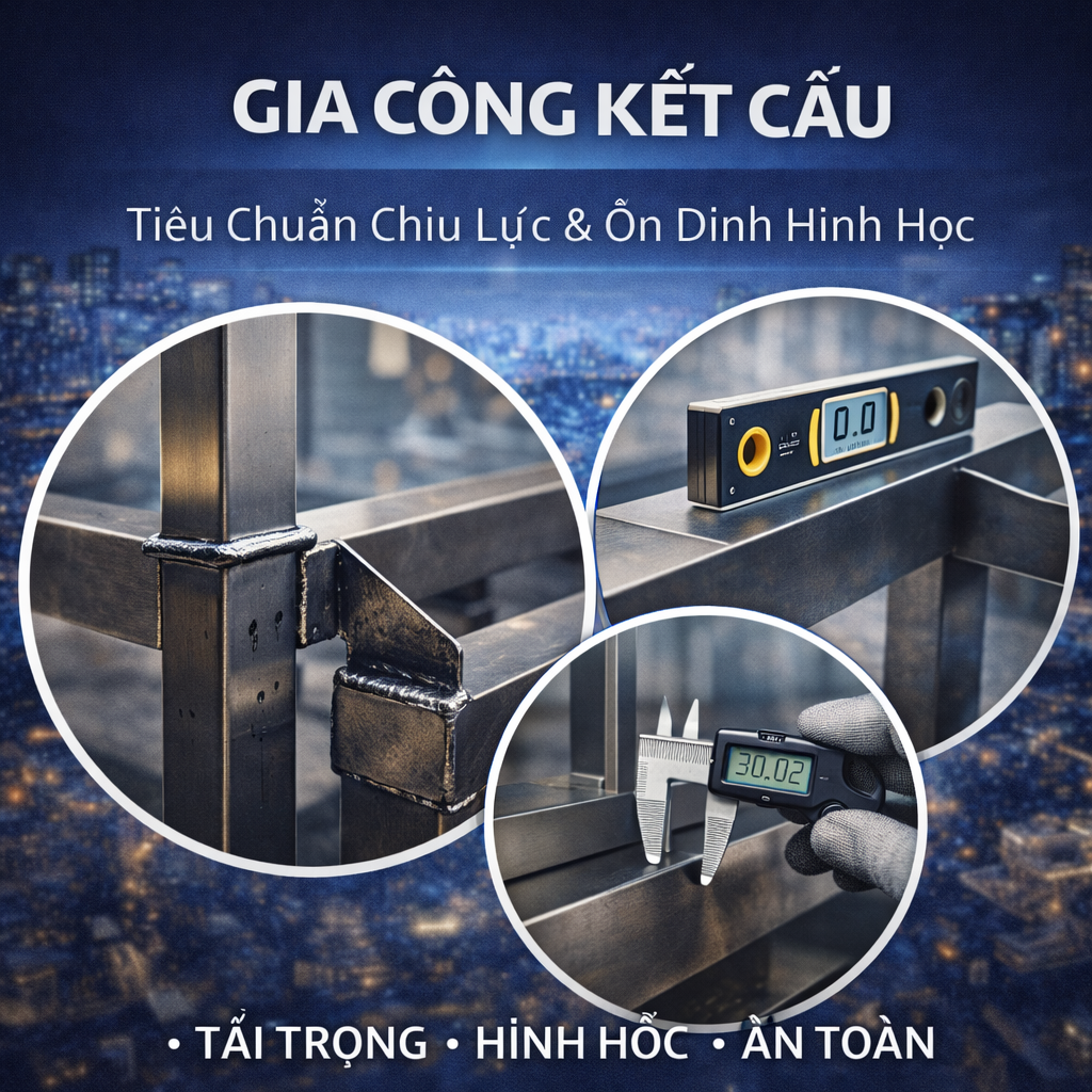 ✨ GIA CÔNG KẾT CẤU | TIÊU CHUẨN CHỊU LỰC & ỔN ĐỊNH HÌNH HỌC