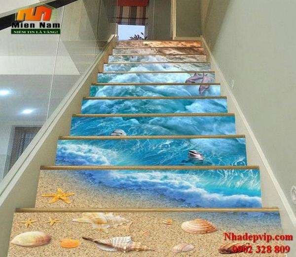 Giá gạch 3D ốp cầu thang