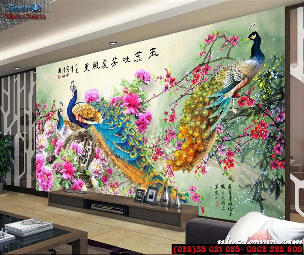 giá gạch 3d ốp tường phòng khách