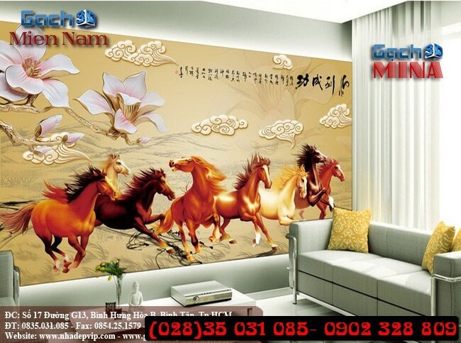 giá gạch 3d ốp tường phòng khách
