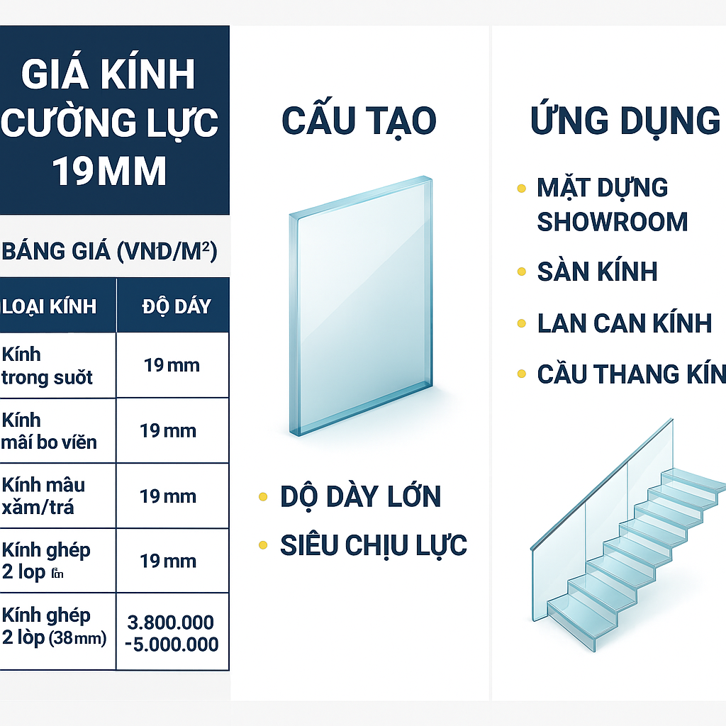 📌 GIÁ KÍNH CƯỜNG LỰC 19MM MỚI NHẤT 2025 – BÁO GIÁ THEO M² | CITYBUILDING