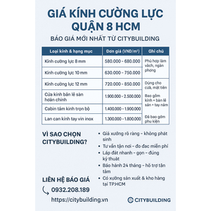 📍 GIÁ KÍNH CƯỜNG LỰC QUẬN 8 HCM – BÁO GIÁ MỚI NHẤT TẠI CITYBUILDING