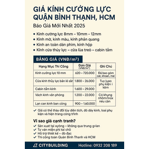 📌 GIÁ KÍNH CƯỜNG LỰC QUẬN BÌNH THẠNH, HCM – BÁO GIÁ MỚI NHẤT 2025 | CITYBUILDING