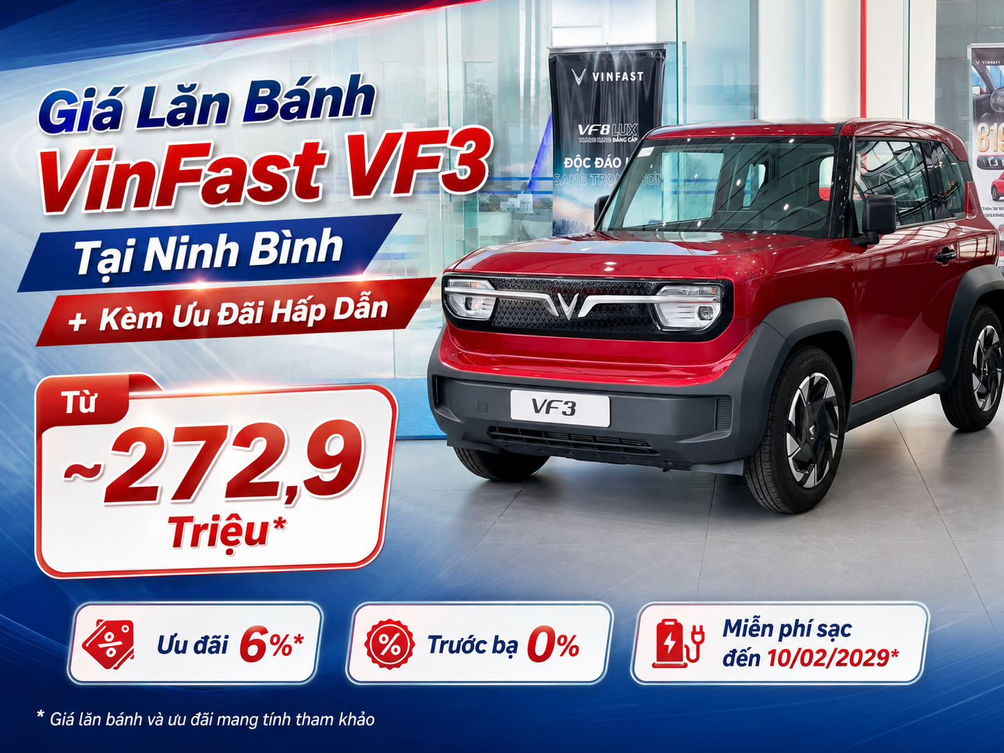 VinFast VF3 Ninh Bình 09/2026: Giá Lăn Bánh & Ưu Đãi