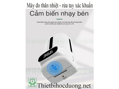 Máy đo thân nhiệt và rửa tay xác khuẩn cho trường học