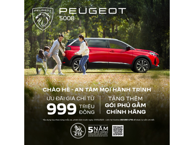 GIÁ SIÊU KHỦNG - QUÀ SIÊU HỜI KHI SỞ HỮU PEUGEOT 5008 TRONG MÙA HÈ NÀY.