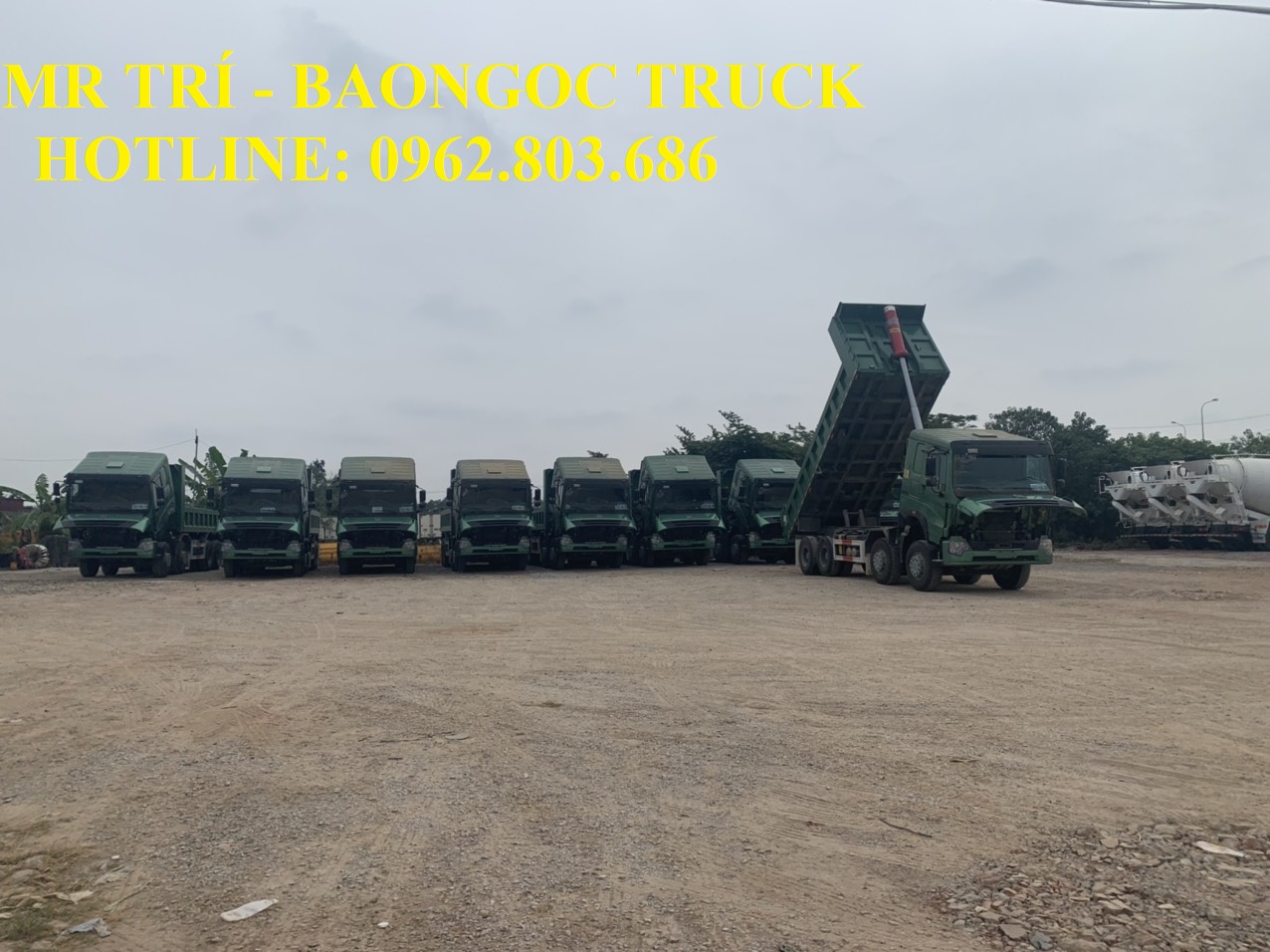 Gía xe ben howo 4 chân mới
