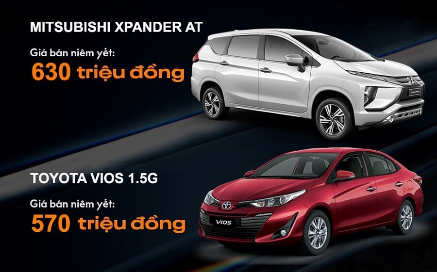 Giá xe ô tô Mitsubishi Xpander và Toyota Vios