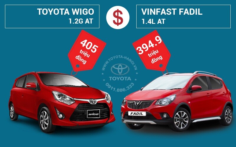 So sánh giá bán Toyota Wigo và VinFast Fadil