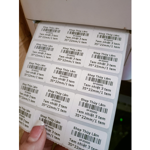 Giấy in tem nhiệt 3 tem 35*22mm - 30m