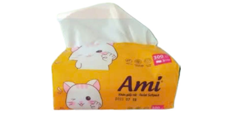 Giấy ăn giấy rút lụa trắng cao cấp AMI 3 lớp 600 tờ