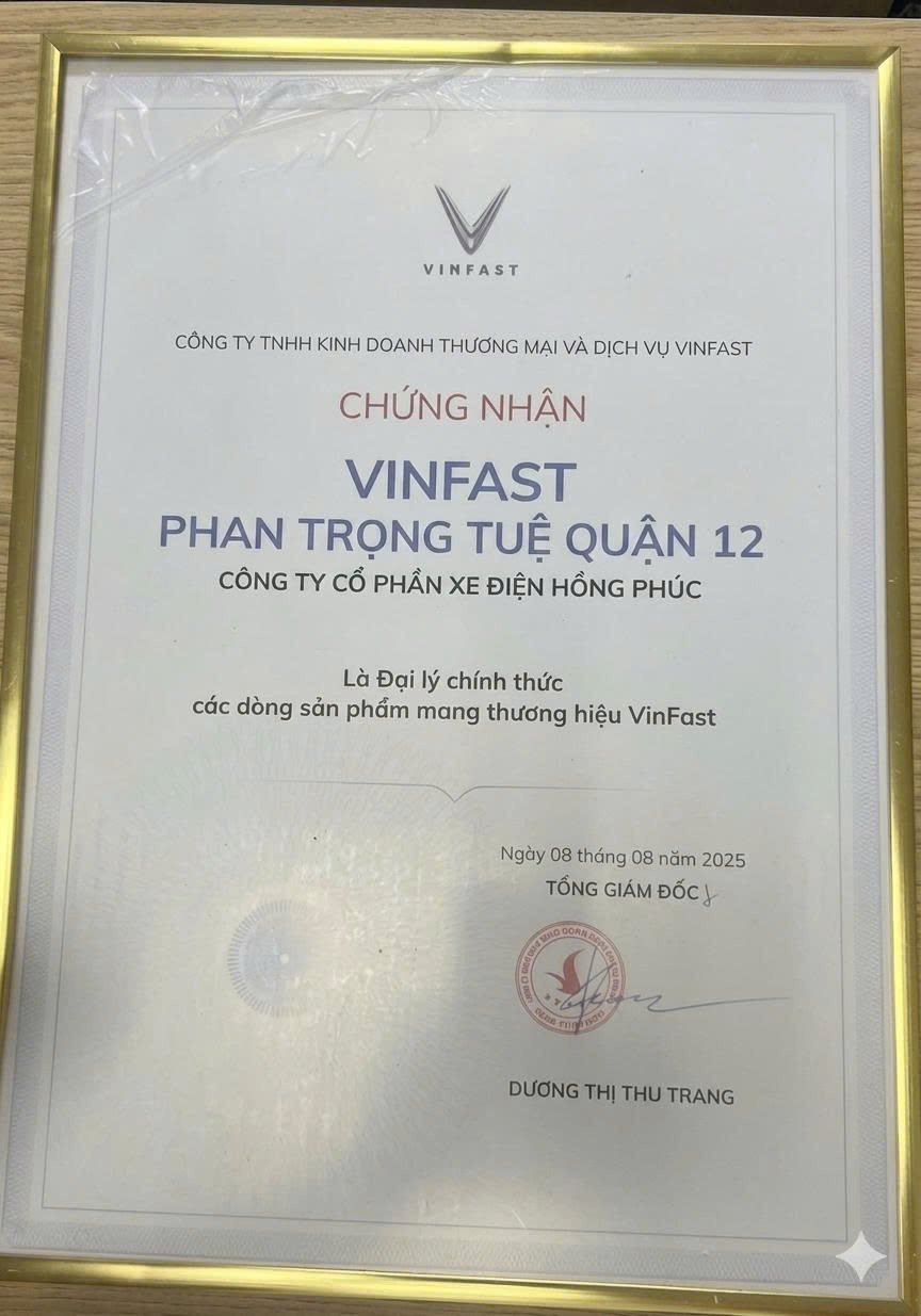 Giấy chứng nhận đại lý ủy quyền
