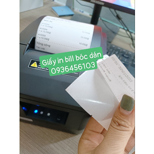 Giấy in nhiệt bóc dán K79*30m (Giấy in bill K80 có keo liên tục) dùng cho máy in hóa đơn K80