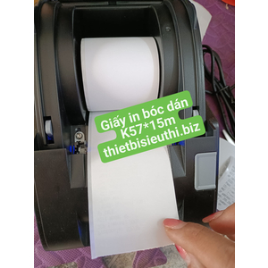 Giấy in nhiệt bóc dán K57mm (Giấy in bill K57mm có keo liên tục) dùng cho máy in bill K57