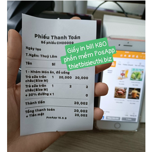 Máy in hóa đơn kết nối điện thoại qua app PosApp