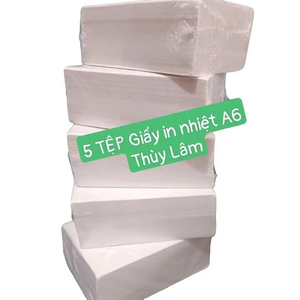 5 Tệp Giấy in nhiệt A6 khổ 100*150mm, TỆP 500 tem. Giấy in nhiệt A6 THÙY LÂM có keo bóc dán, in vận đơn gửi hàng.