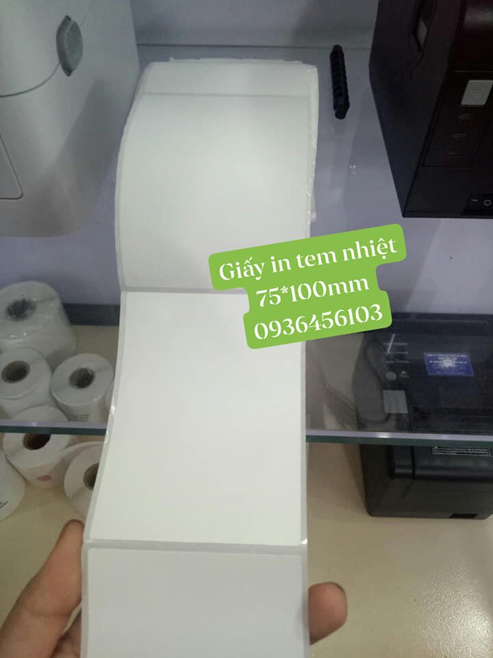 Giấy in nhiệt A7 cuộn 30m khổ 75*100mm dùng cho các máy in nhiệt