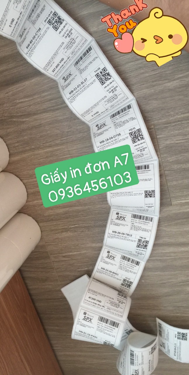 Giấy in nhiệt A7 cuộn 30m khổ 75*100mm dùng cho các máy in nhiệt