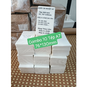 Giấy in nhiệt A7 khổ 76*130mm dạng tệp 500 đơn