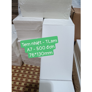 Giấy in nhiệt A7 khổ 76*130mm dạng tệp 500 đơn