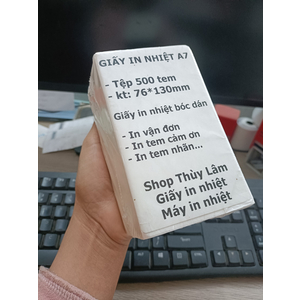 Giấy in nhiệt A7 khổ 76*130mm dạng tệp 500 đơn