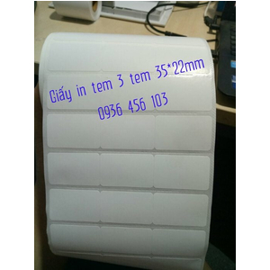 Giấy in tem mã vạch 3 tem khổ 35*22mm