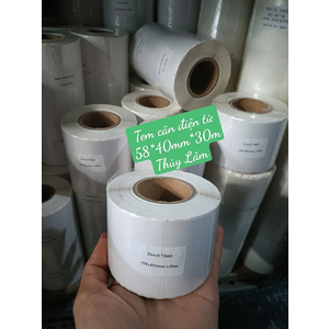 Giấy in tem cân điện tử 58*40mm - cuộn 30m
