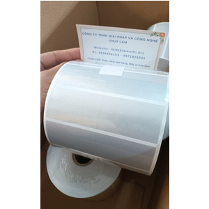Giấy in tem decal xi bạc 50*30mm khổ 2 tem cuộn 50m