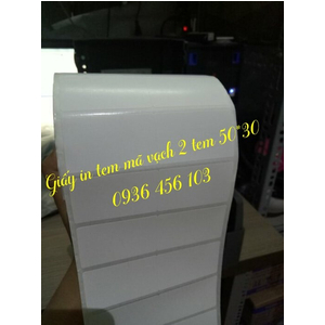 Giấy in tem mã vạch 2 tem 50*30mm - Tem thường dùng cho máy in ruy băng mực