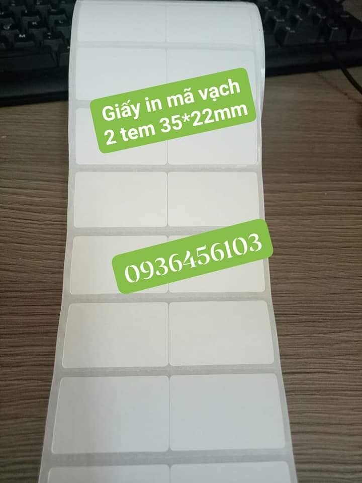 Giấy in tem mã vạch 2 tem khổ 35*22mm
