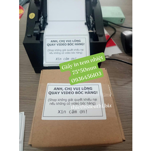 Giấy in tem mã vạch nhiệt khổ 75*50mm