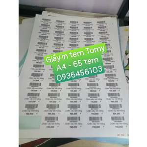 Giấy in tem mã vạch Tomy A4 145