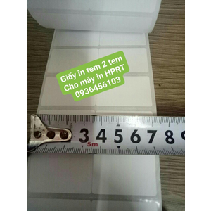 Giấy in tem mã vạch 2 tem 35*22mm cho máy in tem mã vạch HPRT