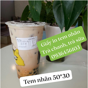 Giấy in tem nhãn trà chanh trà sữa 50*30mm