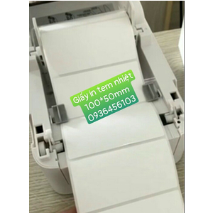 Giấy in tem mã vạch nhiệt 100*50mm cuộn 50m