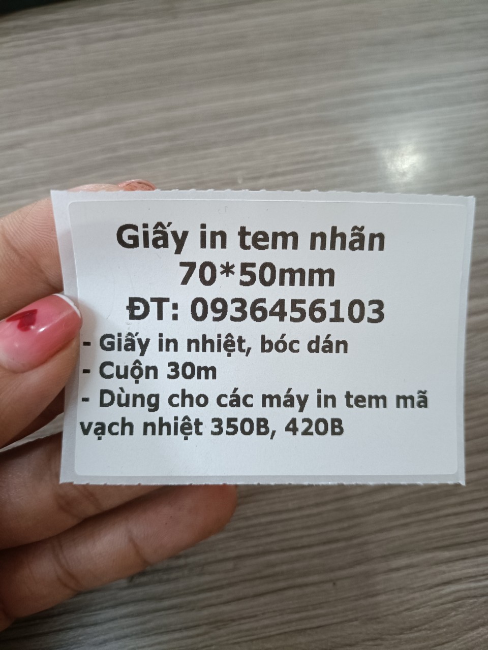 Giấy in tem nhiệt 70*50mm cuộn 30m