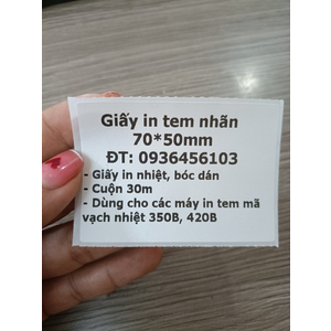 Giấy in tem nhiệt 70*50mm cuộn 30m
