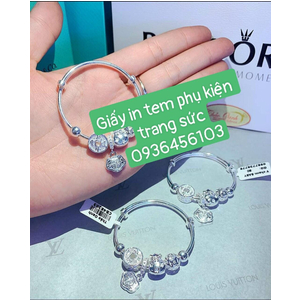 Giấy in tem vàng bạc trang sức PVC khổ 21*10mm cuộn 50m
