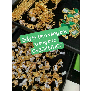 Giấy in tem vàng bạc trang sức PVC khổ 21*10mm cuộn 50m