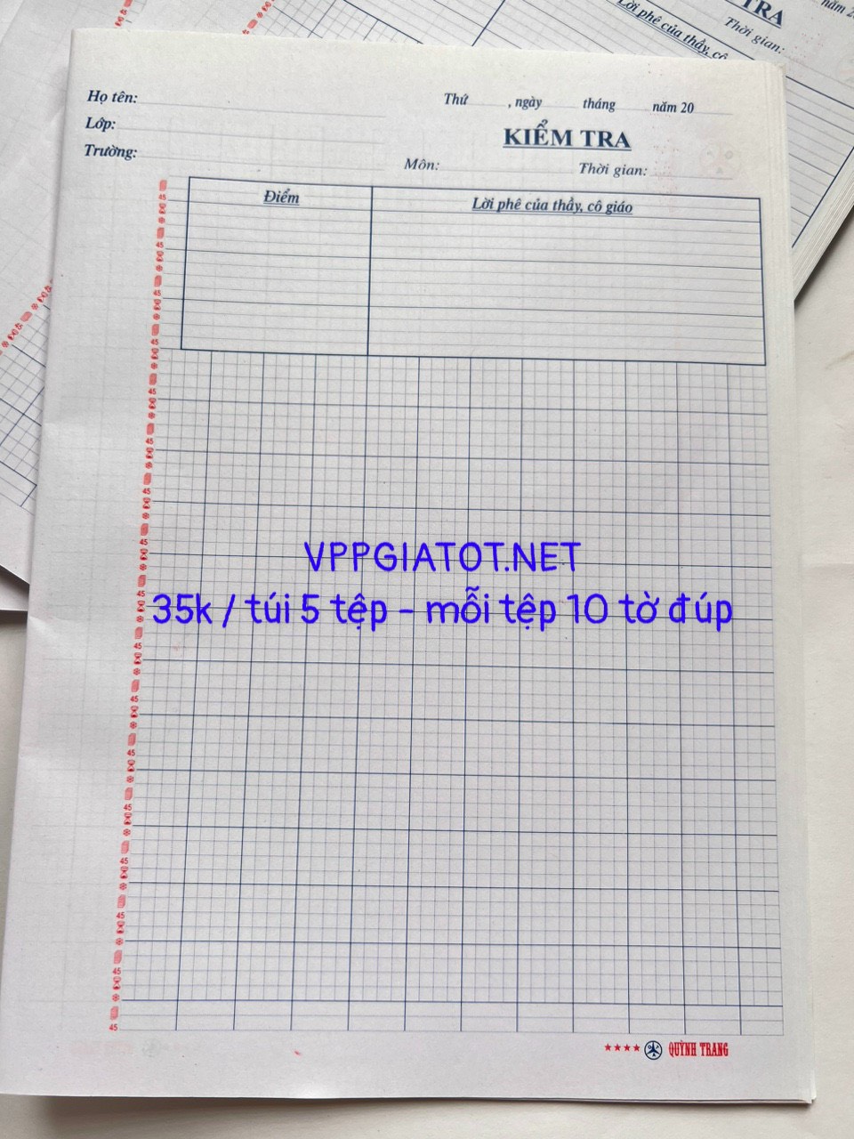 Giấy kiểm tra cấp 1