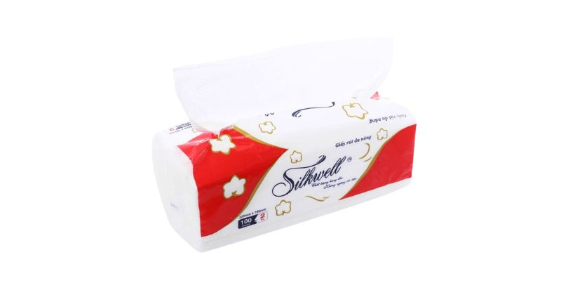 giấy lau tay silkwell 100 tờ, 2 lớp