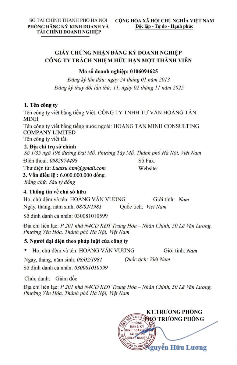 Giấy phép đăng ký doanh nghiệp