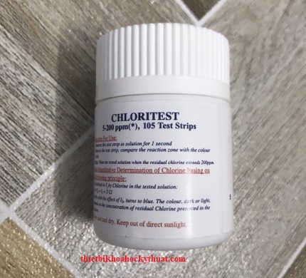 GIẤY THỬ NHANH CHLORINE 5-200PPM