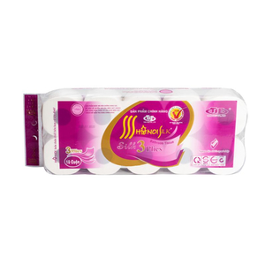 Giấy vệ sinh 10 cuộn, có lõi
